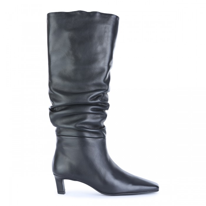 BLACK LEATHER KALILA BOOTS