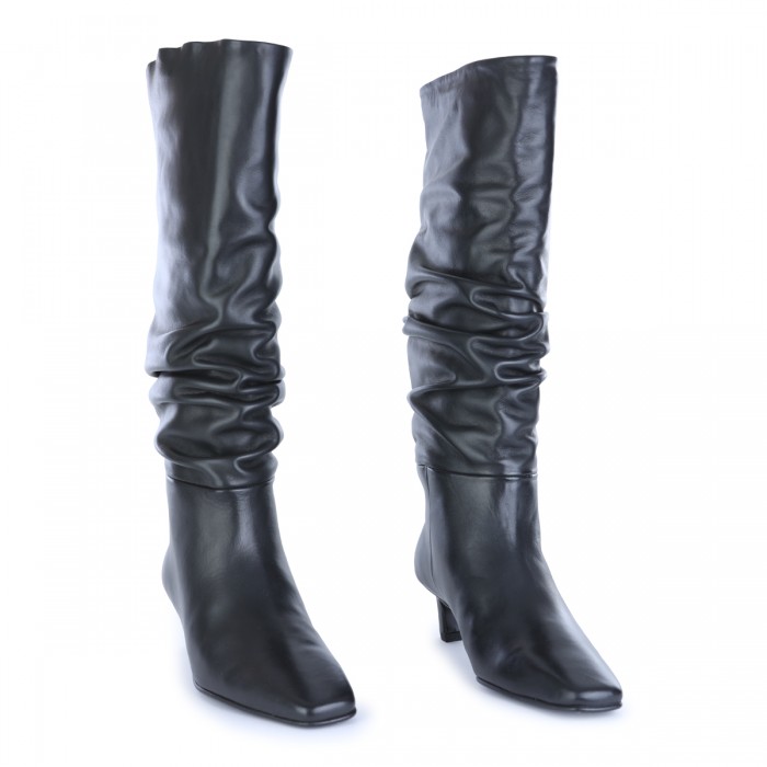 BLACK LEATHER KALILA BOOTS 2
