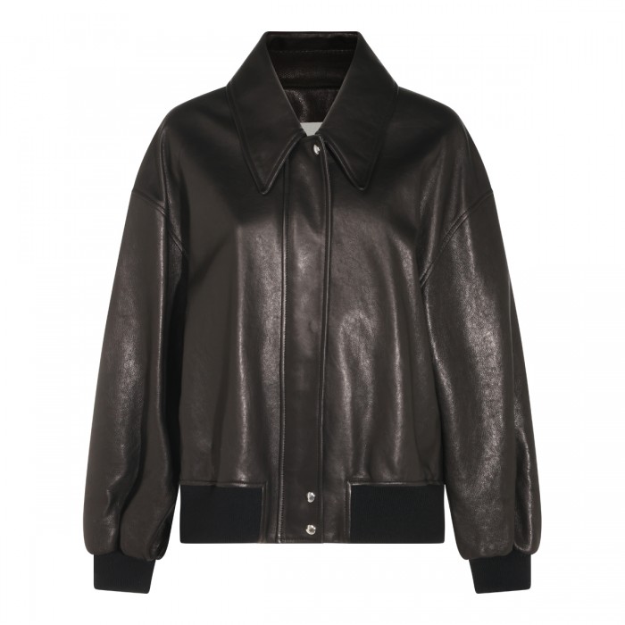 BLACK LEATHER SHELMAN JACKET