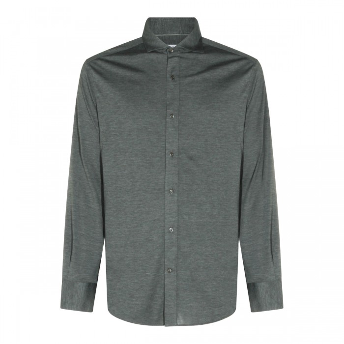 DARK GREY SILK AND COTTON...