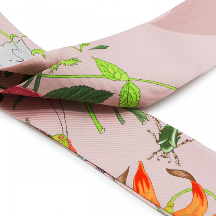 WHITE AND PINK SILK SCARF 2