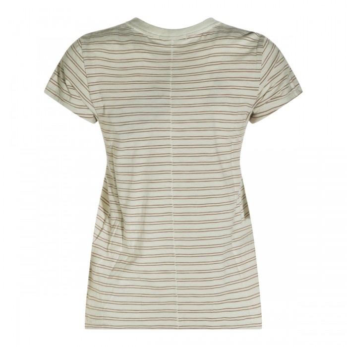 WHITE COTTON STRIPED T-SHIRT 2