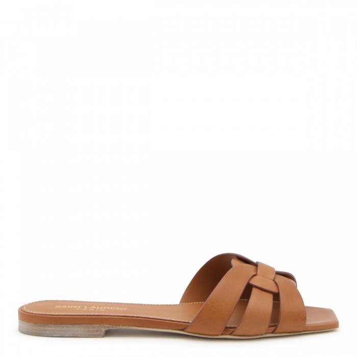 BROWN LEATHER TRIBUTE 05 FLATS