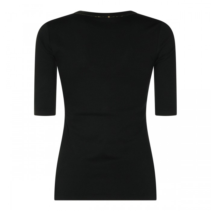 BLACK COTTON STRETCH T-SHIRT 2