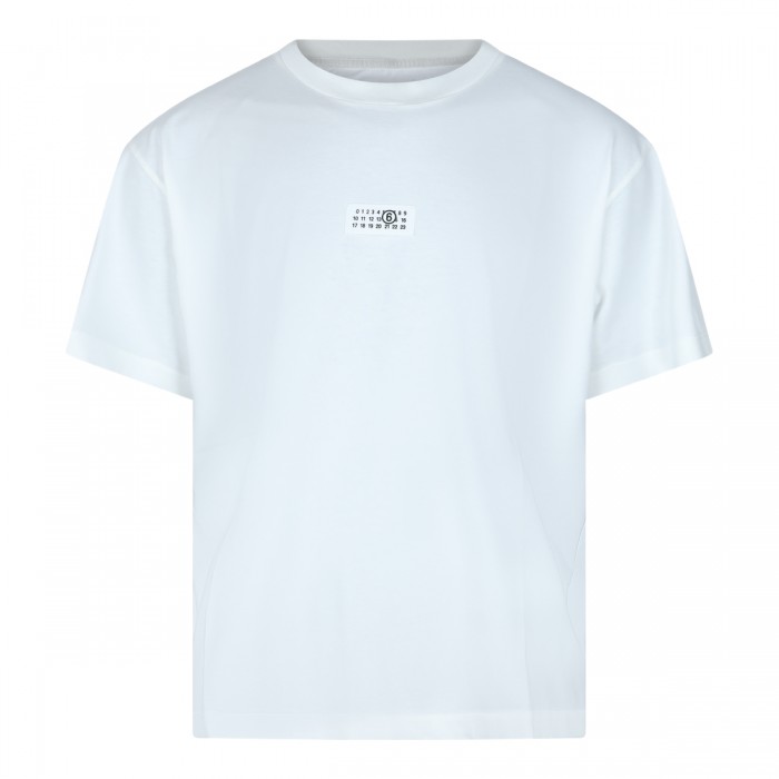 WHITE COTTON LOGO T-SHIRT