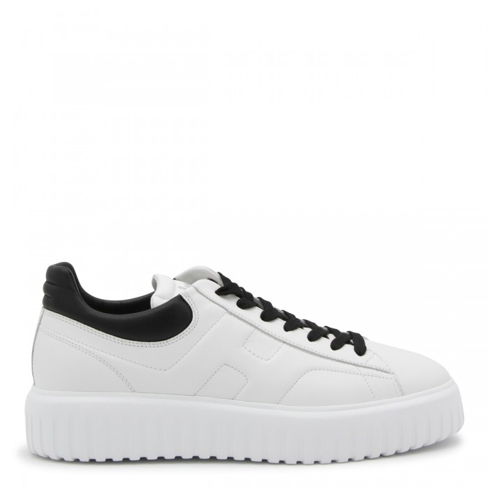 WHITE AND BLACK LEATHER...
