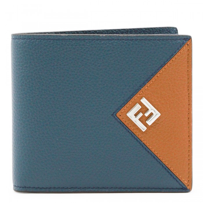 BLUE AND BROWN LEATHER...