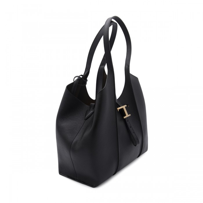 BLACK LEATHER TIMELESS TOTE 2
