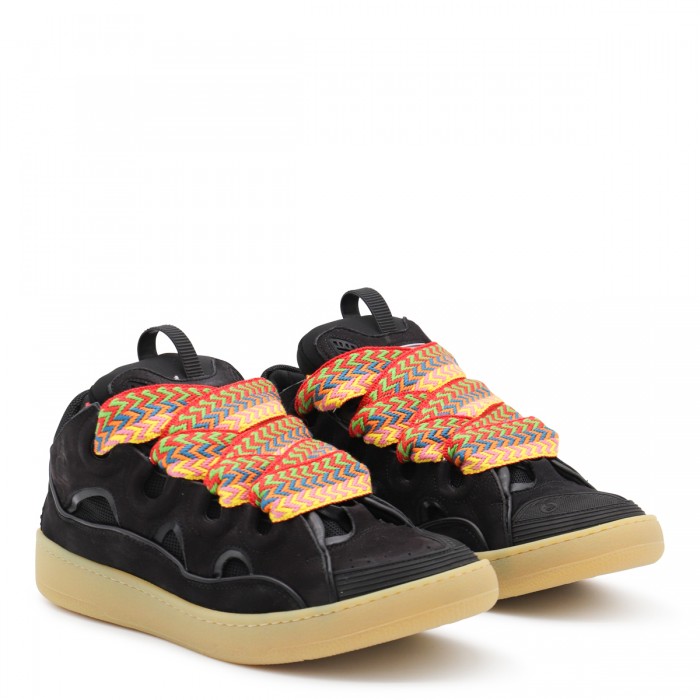 BLACK SUEDE CURB SNEAKERS 2