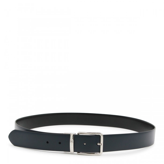 NAVY AND BLACK LEATHER BELT