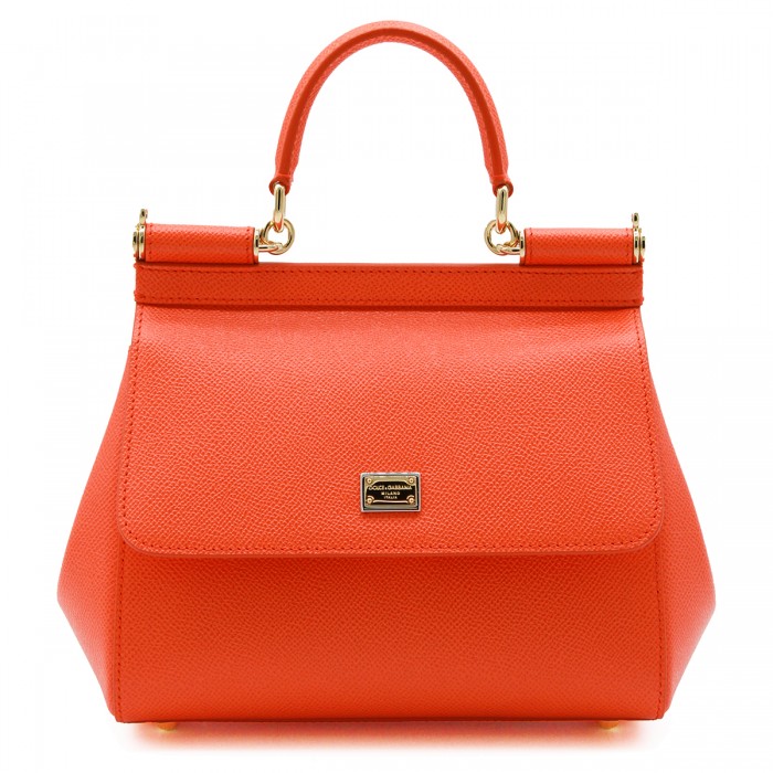 ORANGE LEATHER SICILY SMALL...