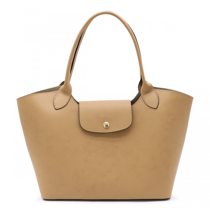 BEIGE LEATHER EPURE L TOTE BAG