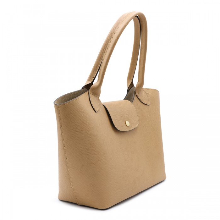 BEIGE LEATHER EPURE L TOTE BAG 2