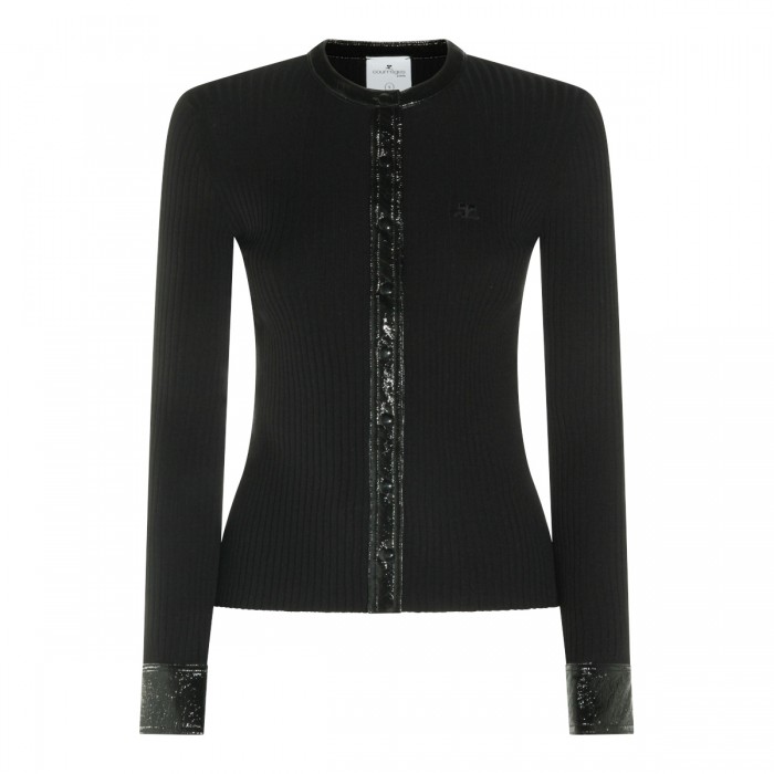 BLACK CONTRASTED VINYL RIB...