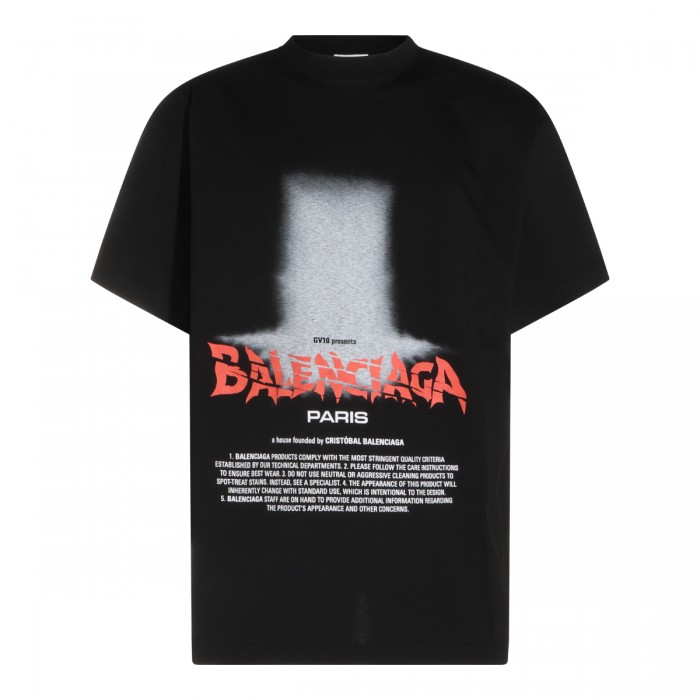BLACK COTTON T-SHIRT