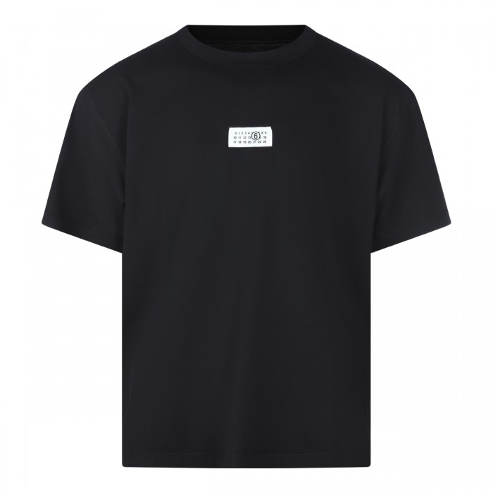 BLACK COTTON LOGO T-SHIRT