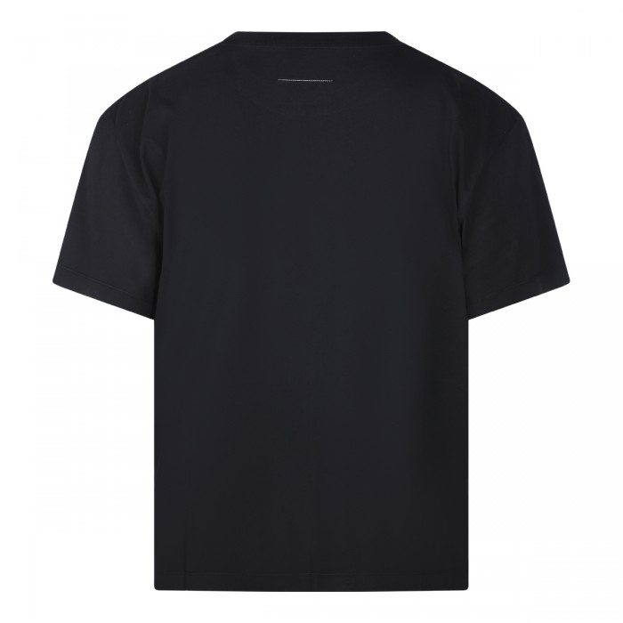 BLACK COTTON LOGO T-SHIRT 2
