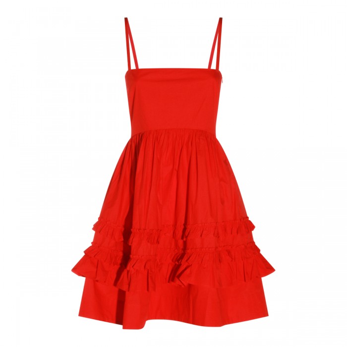 RACING RED COTTON DRESS