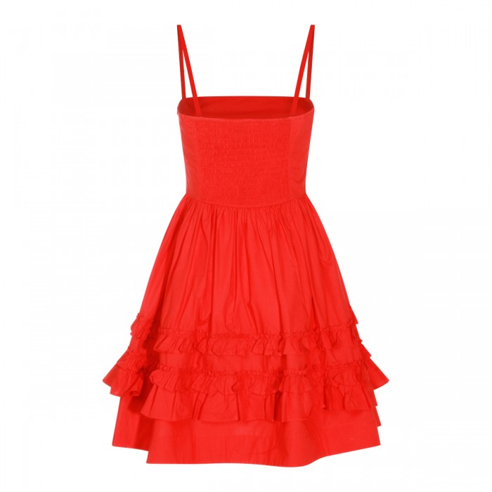 RACING RED COTTON DRESS 2