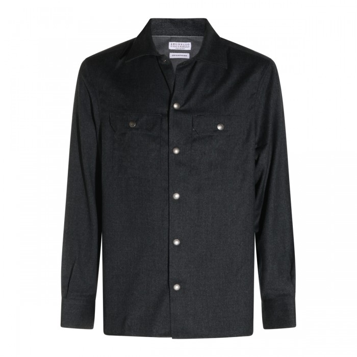 DARK GREY VIRGIN WOOL SHIRT