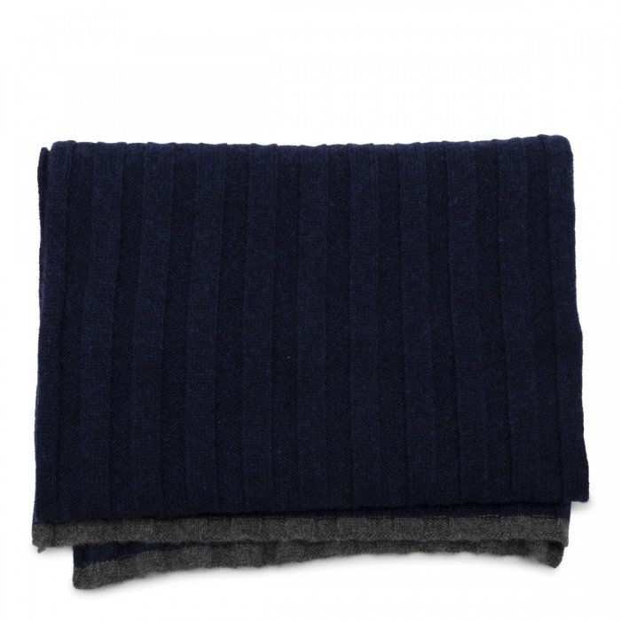 NAVY CASHMERE SCARF 2