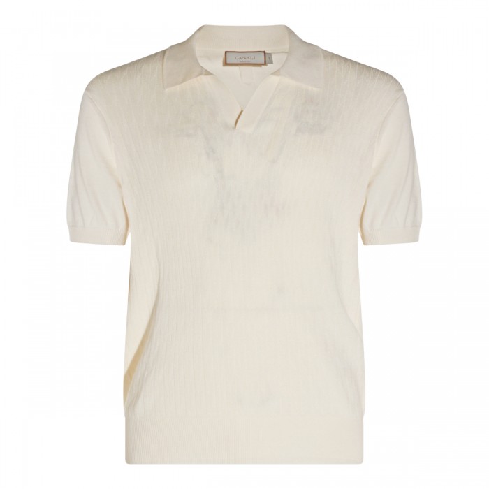 CREAM COTTON BLEND POLO...