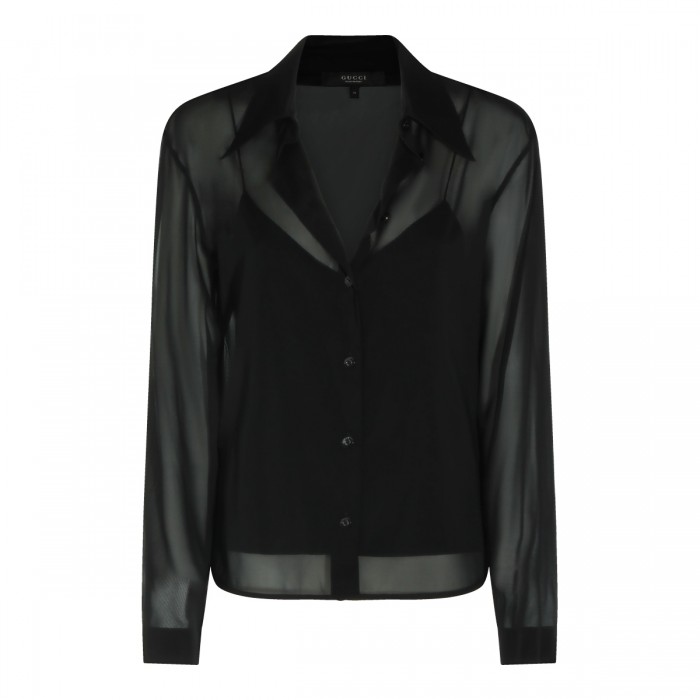 BLACK SILK SHIRT