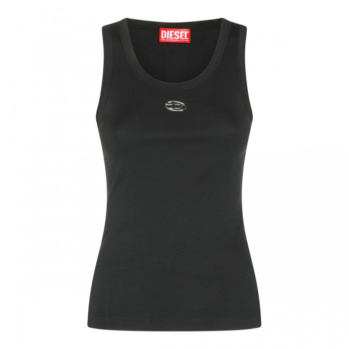 BLACK COTTON STRETCH TOP