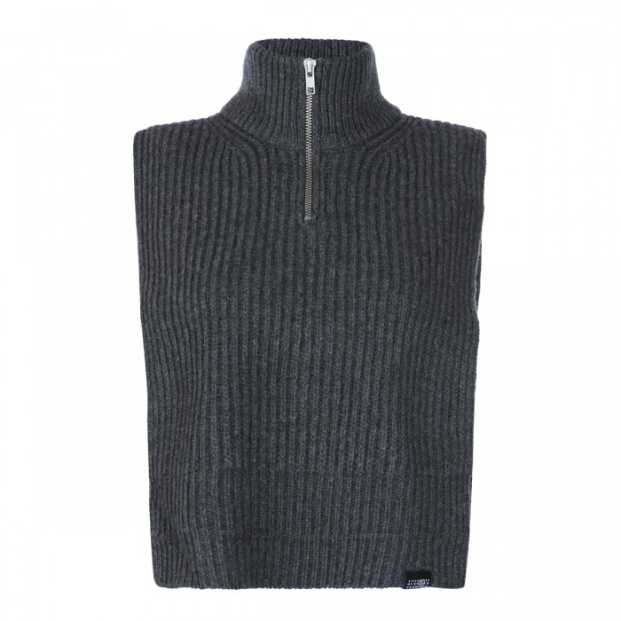 DARK GREY MELANGE WOOL...