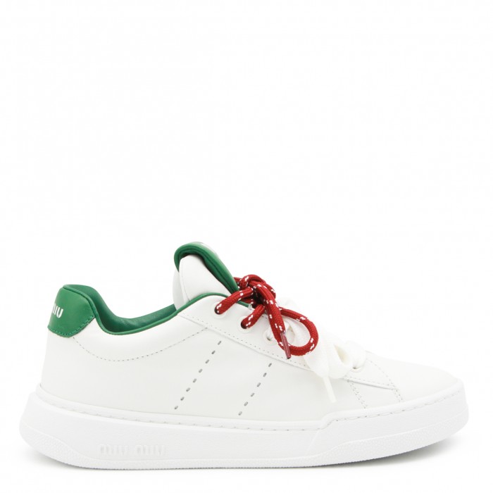 WHITE AND GREEN LEATHER...