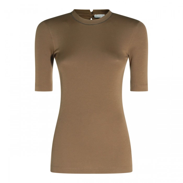 BROWN COTTON T-SHIRT