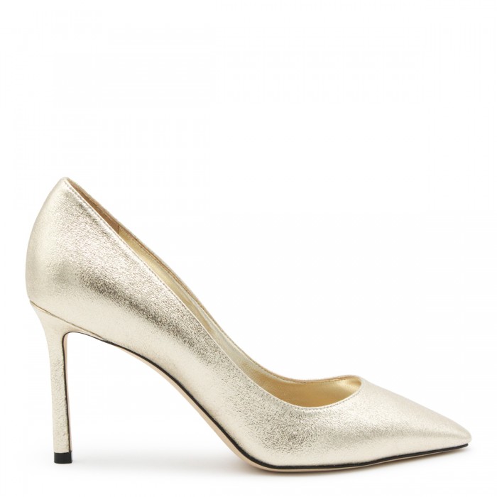 PLATINUM LEATHER ROMY PUMPS
