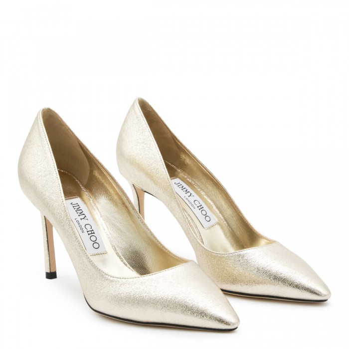 PLATINUM LEATHER ROMY PUMPS 2