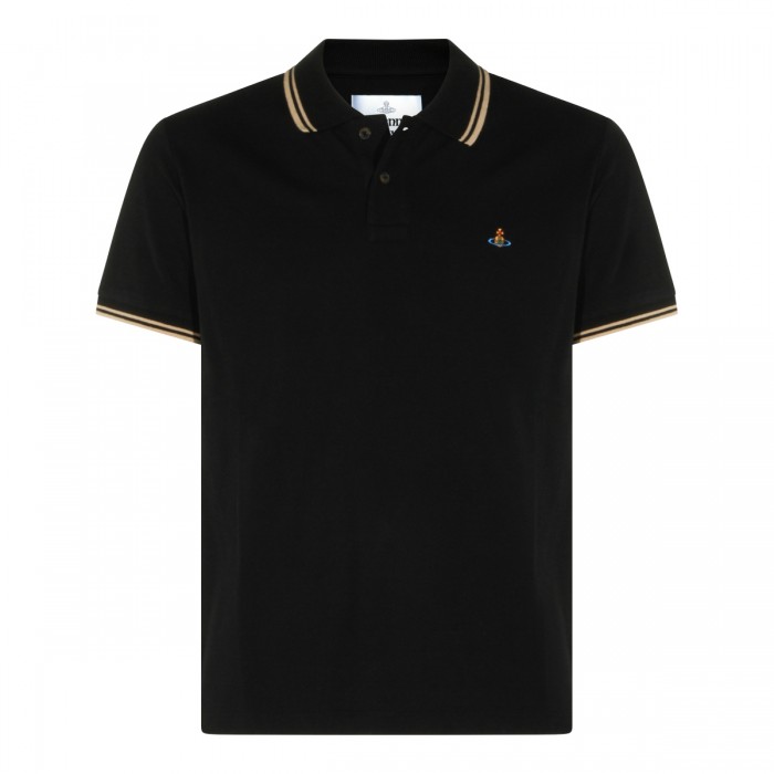 BLACK COTTON CLASSIC POLO...