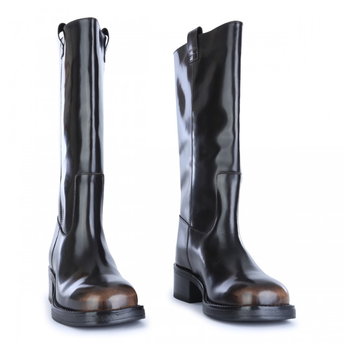 BROWN LEATHER SAJAN BOOTS 2