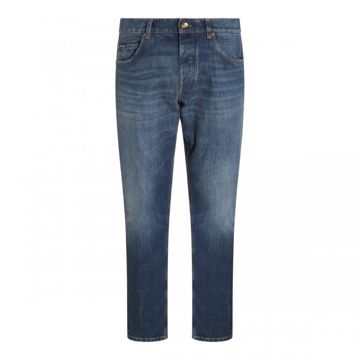 DARK BLUE COTTON DENIM JEANS