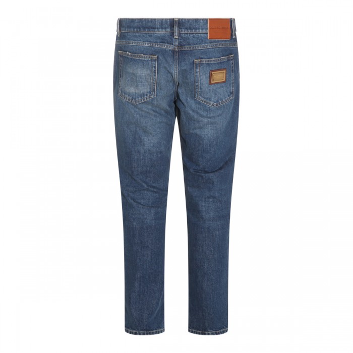 DARK BLUE COTTON DENIM JEANS 2