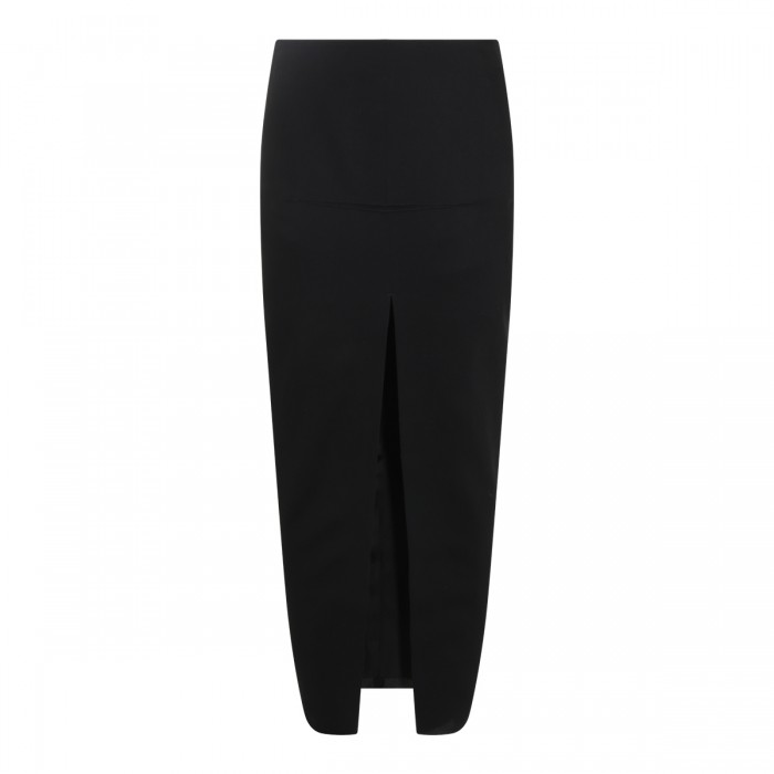 BLACK WOOL LONG SKIRT 