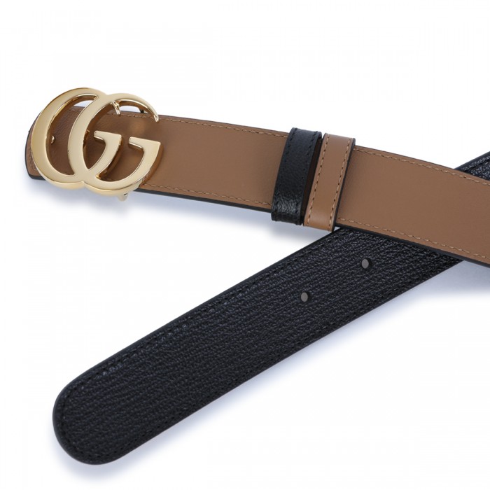 BLACK AND BEIGE LEATHER GG... 2