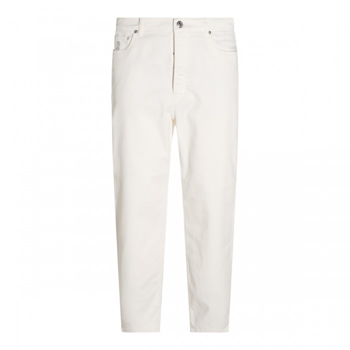 WHITE COTTON JEANS
