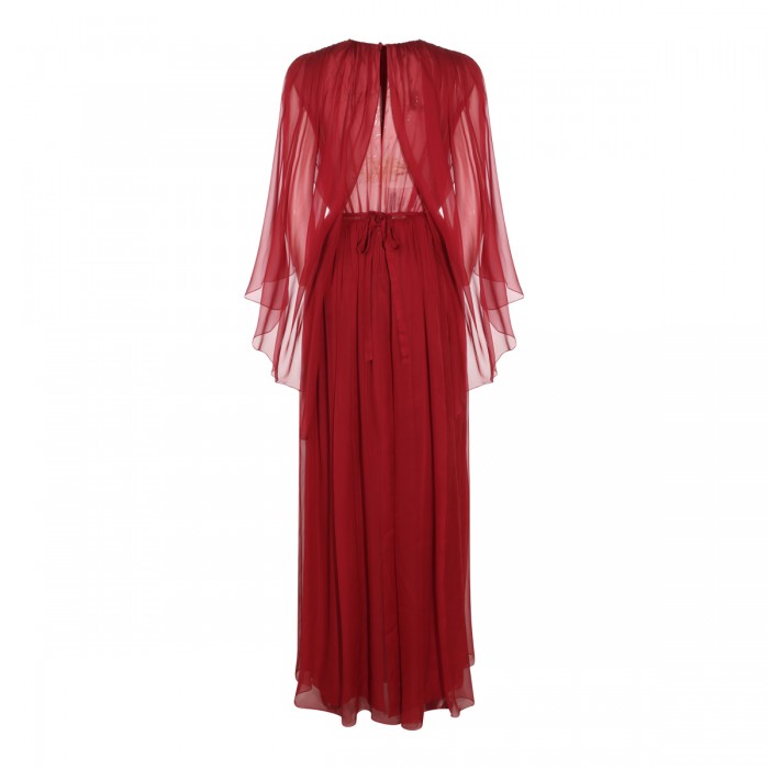 BORDEAUX SILK LONG DRESS 2