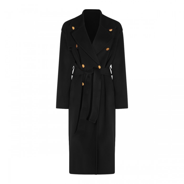 BLACK WOOL AND CASHMERE...