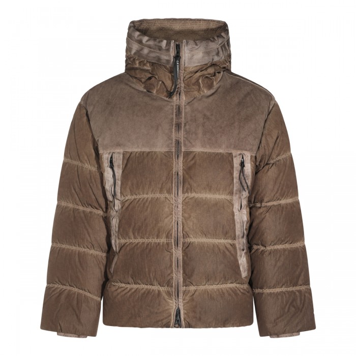 BROWN QUILTED DOWN JACKET 