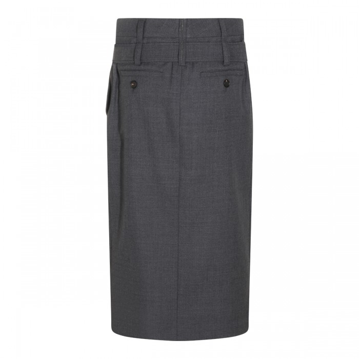 DARK GREY WOOL MIDI SKIRT 2