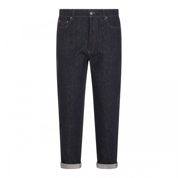 DARK BLUE COTTON DENIM JEANS