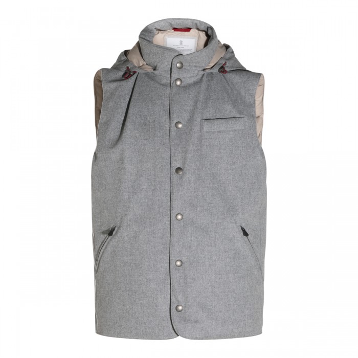 GREY WOOL DOWN JACKET