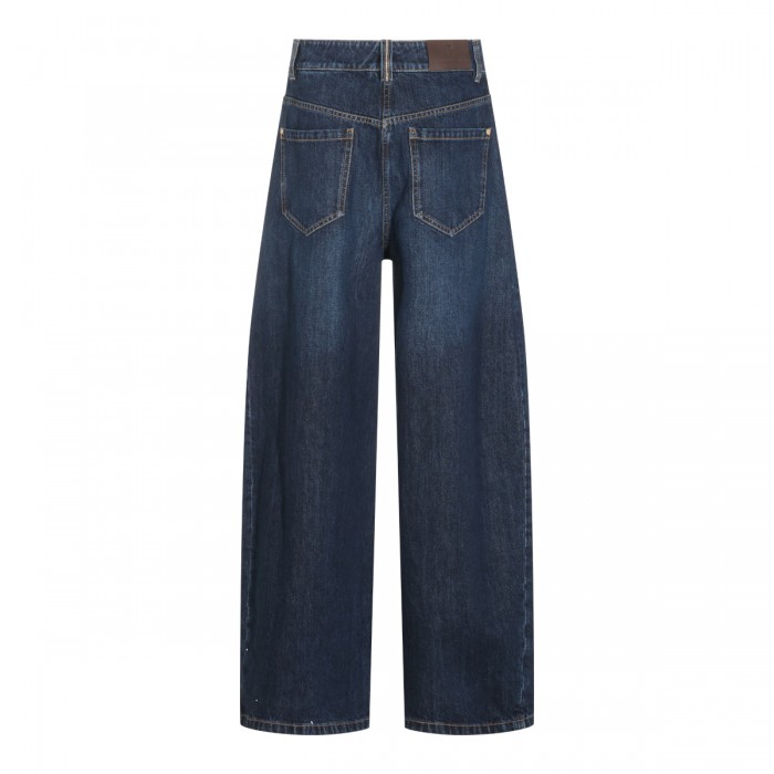 DARK BLUE COTTON DENIM JEANS 2