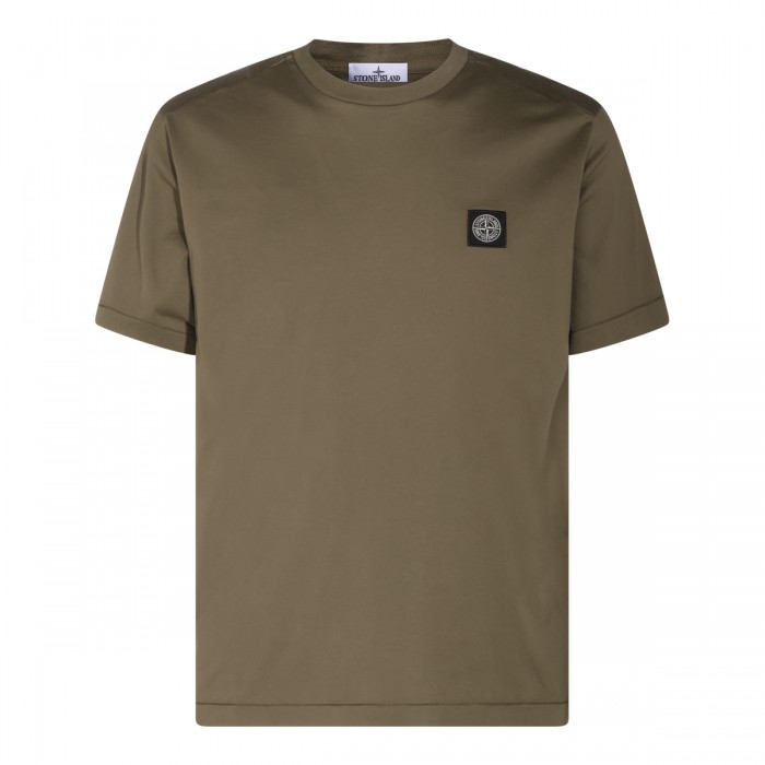 MILITARY GREEN COTTON T-SHIRT