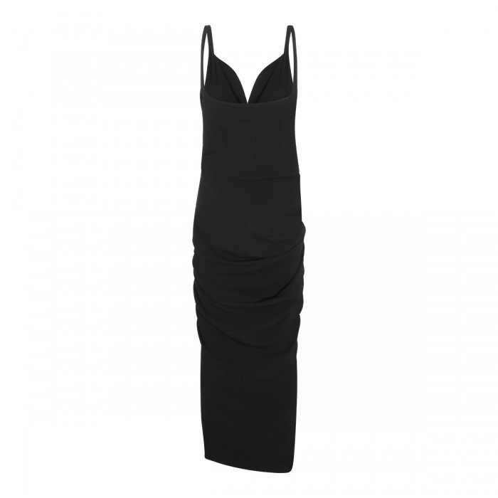BLACK STRETCH WRAP DRESS 2