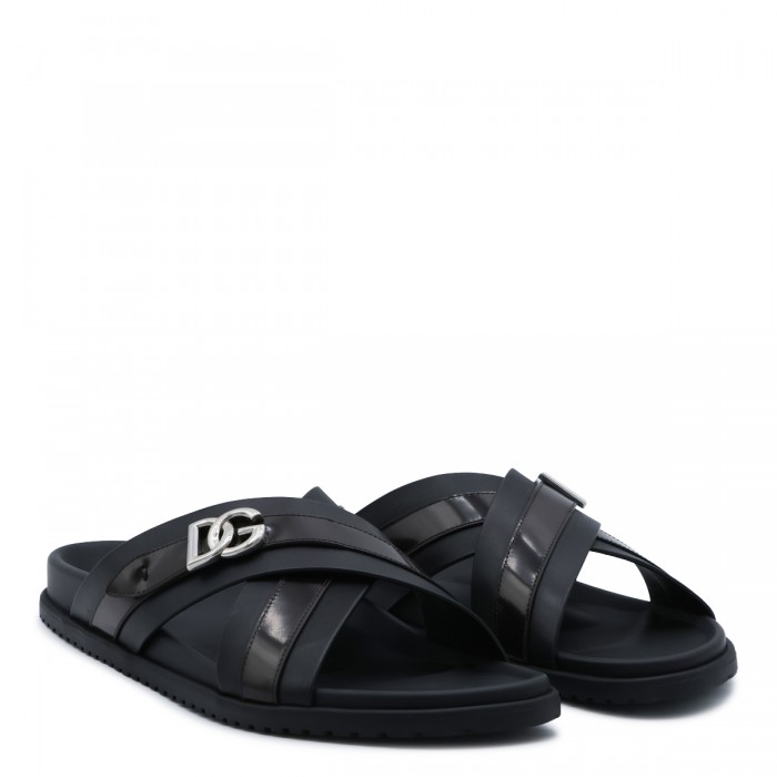 BLACK LEATHER FLATS 2